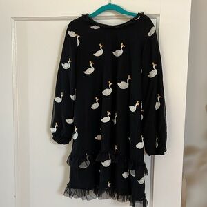 Hannah Anderson US 6-7/120cm black dress with swans